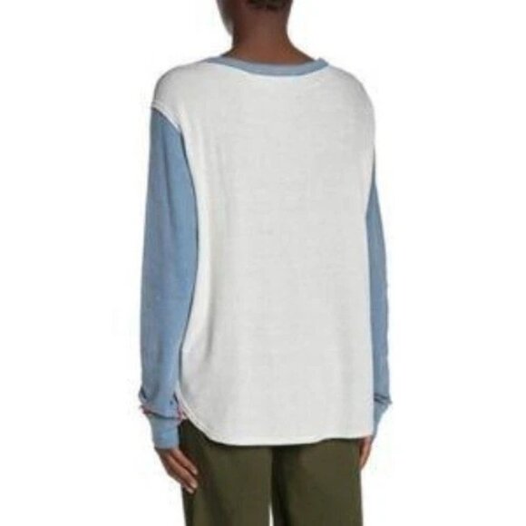 Free People We The Free White Lonestar Patchwork Thermal Top Small 41256 - Picture 4 of 11